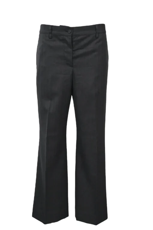 Pewter wool herringbone tweed single breasted notch lapel jacket and kick-flare tailored trouser suit set