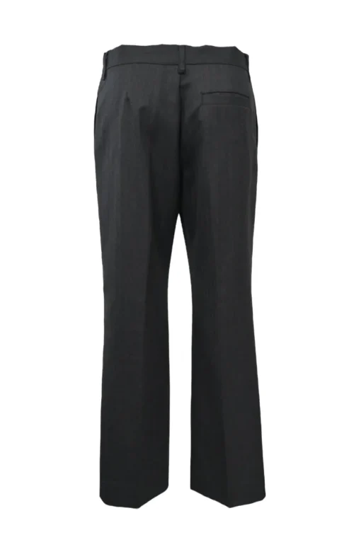 Pewter wool herringbone tweed single breasted notch lapel jacket and kick-flare tailored trouser suit set