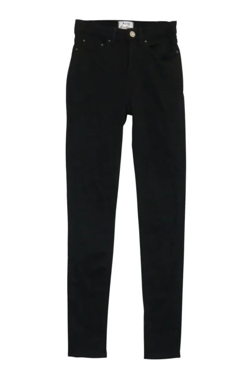 Pin black cotton-blend high-rise five-pocket skinny jeans