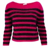 Pink and black shimmery knitted top