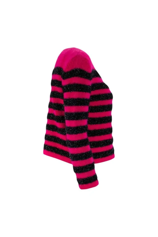 Pink and black shimmery knitted top
