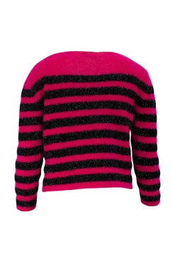 Pink and black shimmery knitted top