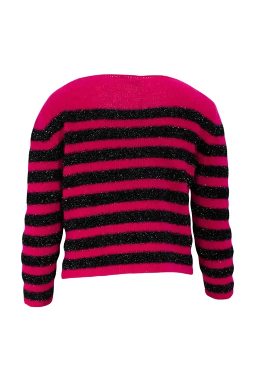 Pink and black shimmery knitted top