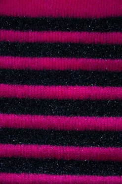 Pink and black shimmery knitted top