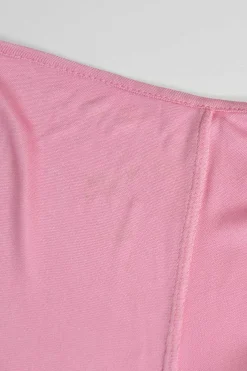 Pink bias-cut acetate-blend slip mini skirt with side slit and ruched hip inserts