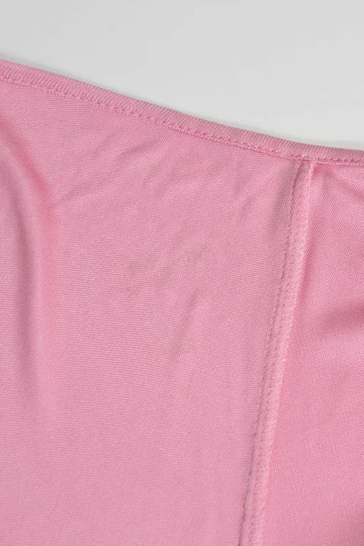 Pink bias-cut acetate-blend slip mini skirt with side slit and ruched hip inserts