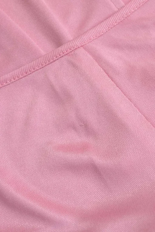 Pink bias-cut acetate-blend slip mini skirt with side slit and ruched hip inserts