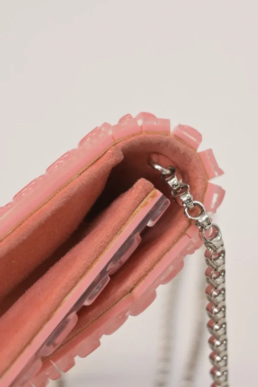 Pink candy bubble wrap acrylic envelop shoulder bag