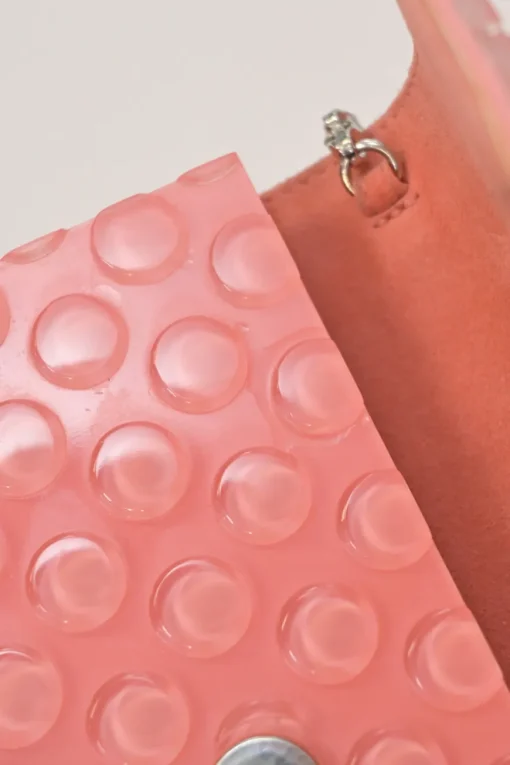 Pink candy bubble wrap acrylic envelop shoulder bag