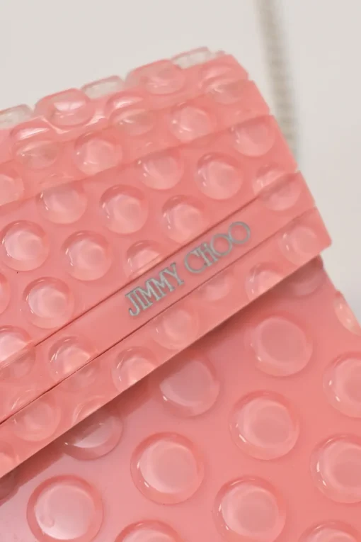 Pink candy bubble wrap acrylic envelop shoulder bag