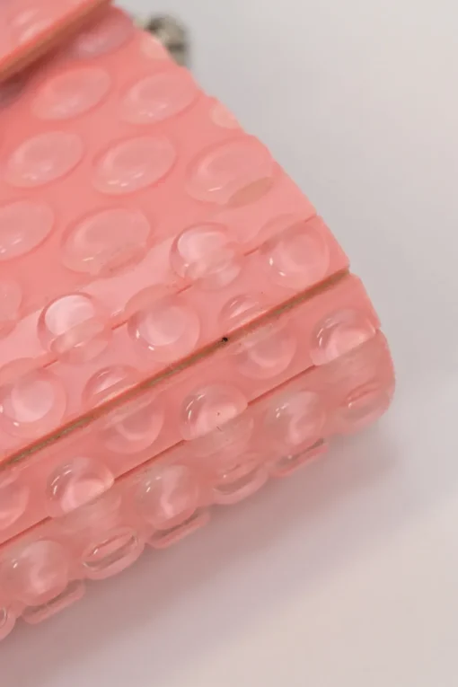 Pink candy bubble wrap acrylic envelop shoulder bag