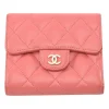 Pink Caviar Leather Classic Small Flap Wallet