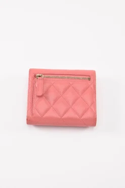 Pink Caviar Leather Classic Small Flap Wallet