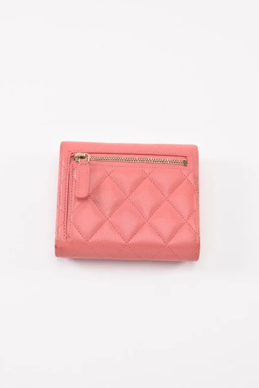 Pink Caviar Leather Classic Small Flap Wallet