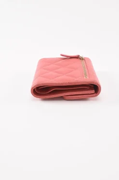 Pink Caviar Leather Classic Small Flap Wallet