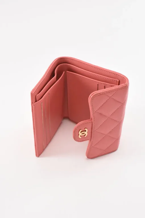Pink Caviar Leather Classic Small Flap Wallet