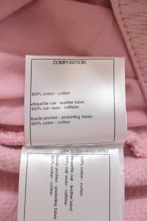 Pink cotton high-rise soft bermudas with Coco Mark pull tab belt