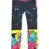 Pink cotton-blend galaxy floral digi patchwork print low-rise pull-on skinny jeans
