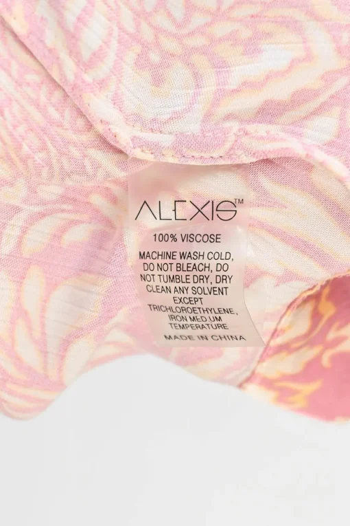 Pink crinkle viscose floral print short tie-waist lounge robe and short set