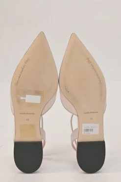 Pink crystal-embellished floral print leather pointed-toe sling-back ballerinas with criss-cross buckle strap
