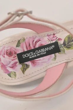 Pink crystal-embellished floral print leather pointed-toe sling-back ballerinas with criss-cross buckle strap