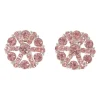 Pink crystal-embellished silver-finish metal clip-back earrings