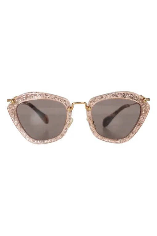 Pink glitter acetate frame sunglasses