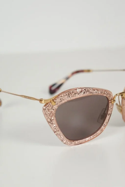 Pink glitter acetate frame sunglasses