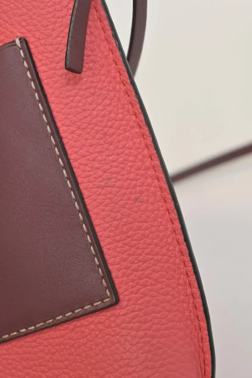 Pink grained calfskin pocket crossbody phone case pochette