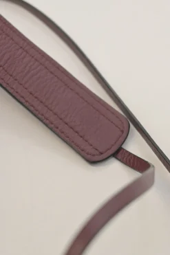 Pink grained calfskin pocket crossbody phone case pochette
