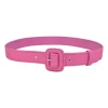 Pink grosgrain-bonded leather buckle belt