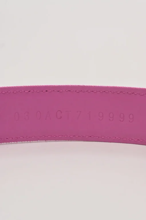 Pink grosgrain-bonded leather buckle belt