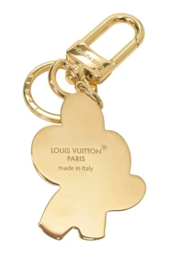 Pink lacquered gold-tone metal Vivienne On The Court keychain