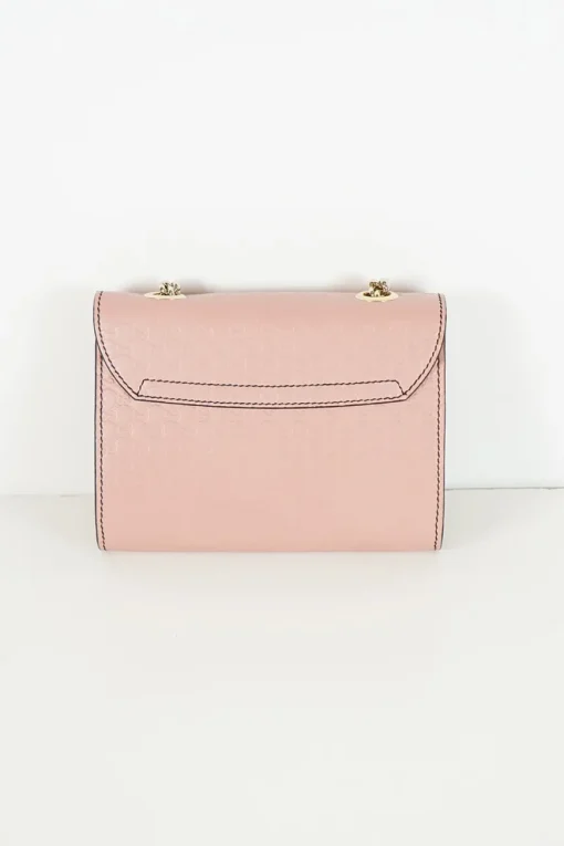 Pink leather 'Microguccissima Emily' shoulder chain bag