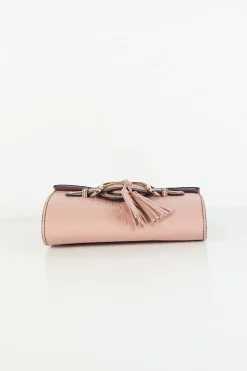 Pink leather 'Microguccissima Emily' shoulder chain bag