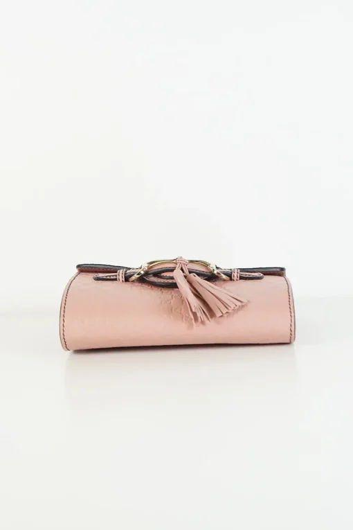 Pink leather 'Microguccissima Emily' shoulder chain bag