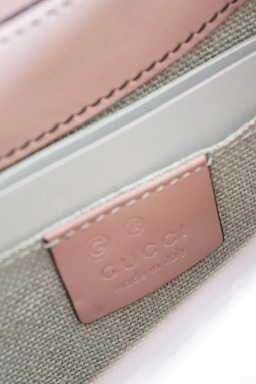 Pink leather 'Microguccissima Emily' shoulder chain bag