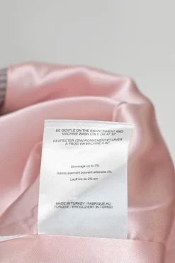 Pink polyester-blend check double breasted peak lapel tailored jacket and cropped straight-leg trouser set