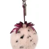 Pink pox fur strawberry motif keychain