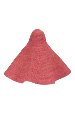 pink rafia long floppy hat (one size)Le grand chapeau Valensole