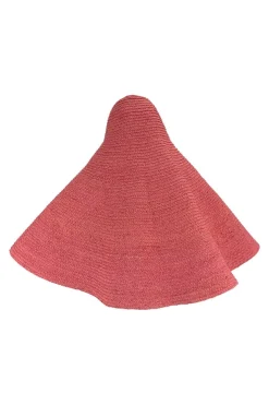 pink rafia long floppy hat (one size)Le grand chapeau Valensole