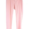 Pink wool-blend melange cropped tailored trousers with zip ankles