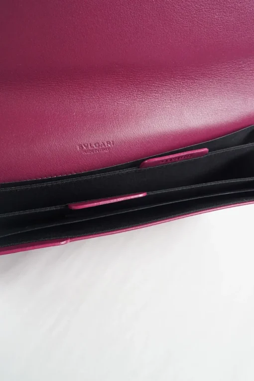 Plum leather envelop flap clutch bag