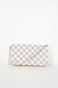 Pochette Félicie in Damier Azur canvas