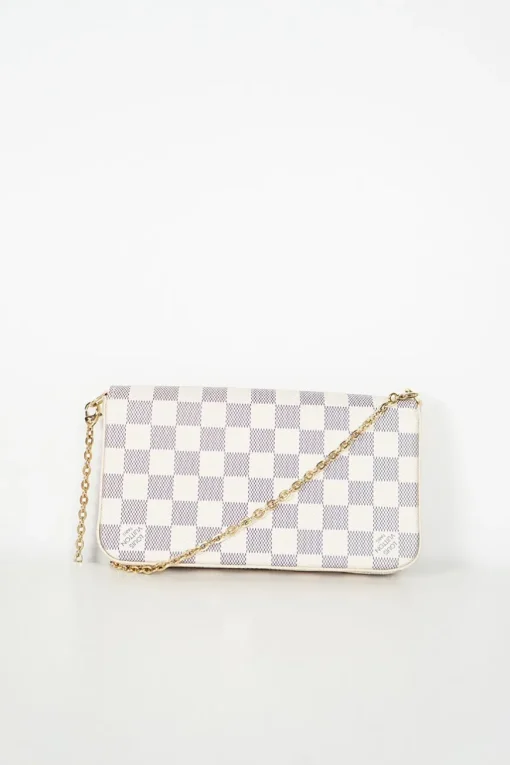 Pochette Félicie in Damier Azur canvas