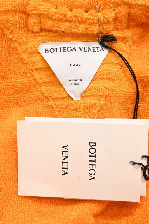Pool orange cotton intreccio terrycloth tie-waist hooded bathrobe
