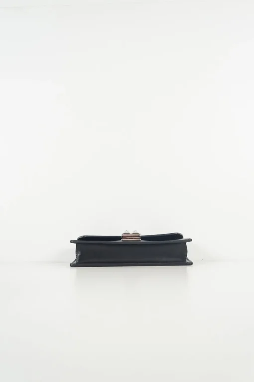 Prada black/red leather studded Elektra wallet on chain
