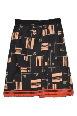 Print Panax Skirt-overlay Twill Silk Shorts in Black