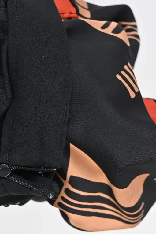 Print Panax Skirt-overlay Twill Silk Shorts in Black