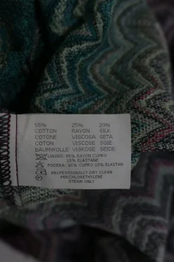 Purple cotton-blend fully-fashioned degradé chevron warp knit flounce pencil skirt